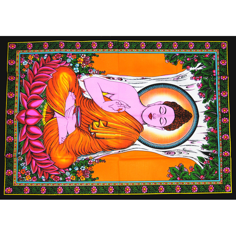 Mini tenture fluo Bouddha  (100cm x 75 cm)