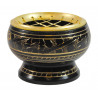 Porte encens grain en metal grave