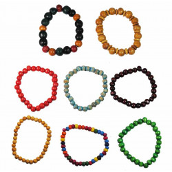 Bracelet bois couleurs tailles variees