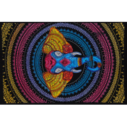 PETITE TENTURE TETE D'ELEPHANT MULTICOLORE