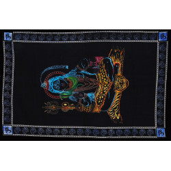 PETITE TENTURE SHIVA MULTICOLORE SUR FOND NOIR