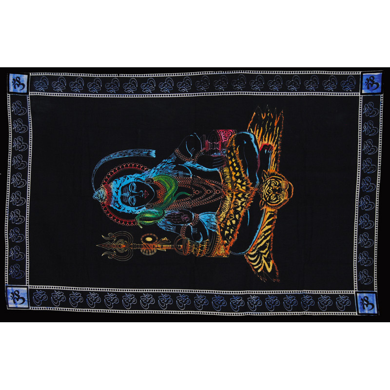 PETITE TENTURE SHIVA MULTICOLORE SUR FOND NOIR