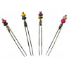 Pique a cheveux double metal et perles