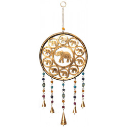 Mobile elephant dore avec clochette