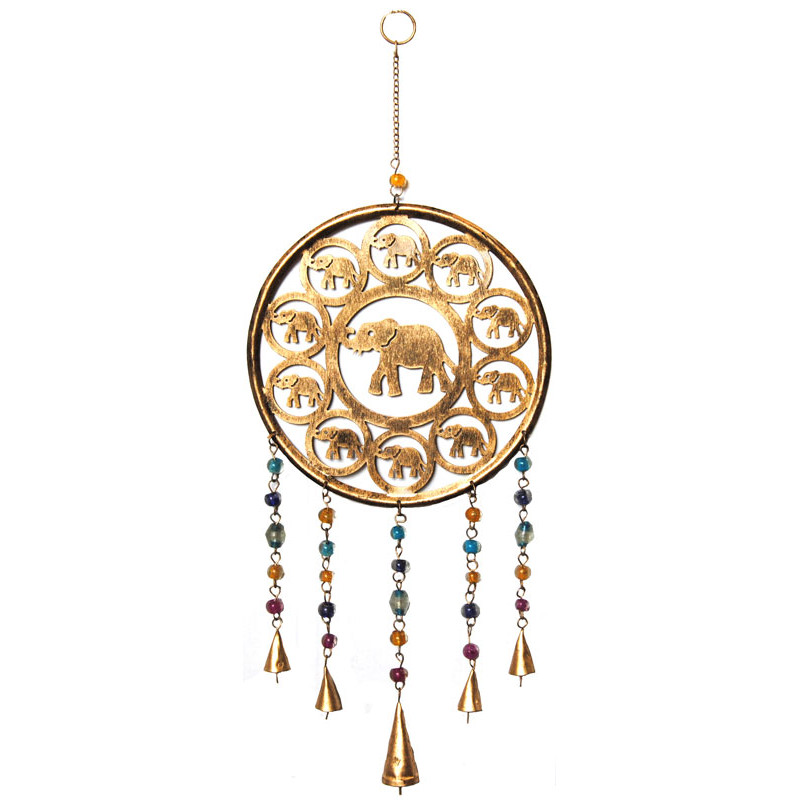 Mobile elephant dore avec clochette