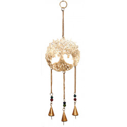 Mobile arbre de vie dore avec clochettes