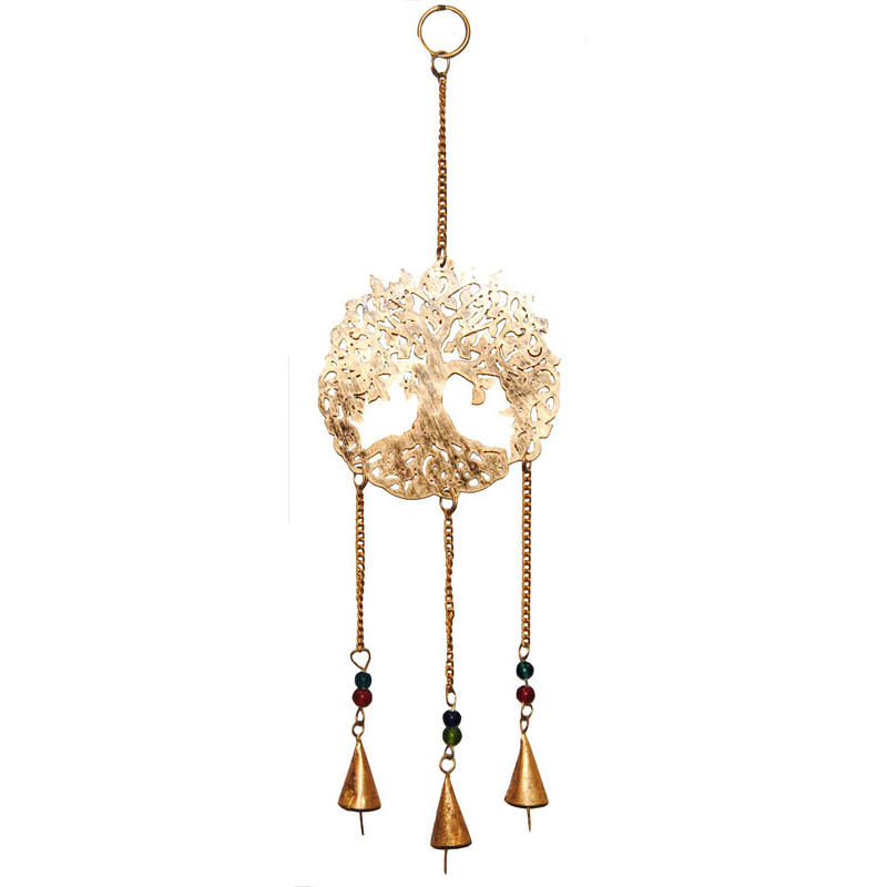 Mobile arbre de vie dore avec clochettes