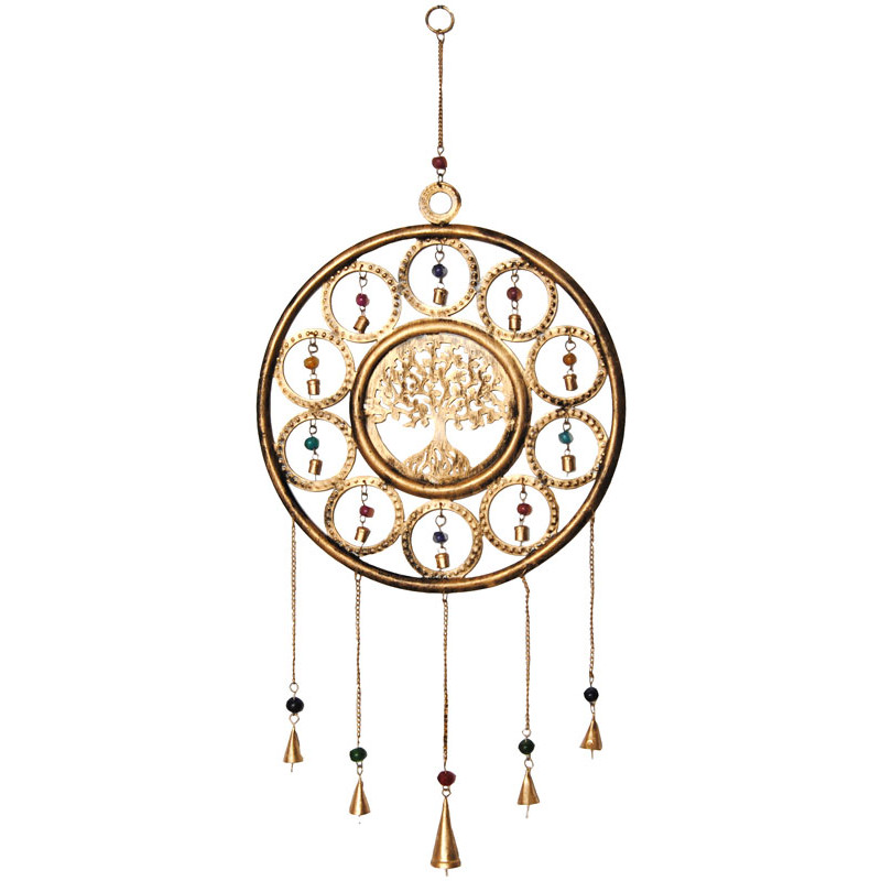 Mobile arbre de vie dore avec clochettes