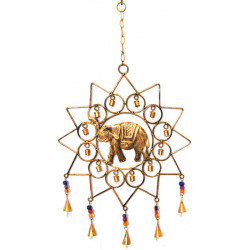 Mobile elephant dore avec clochette