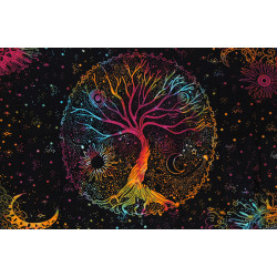PETITE TENTURE ARBRE DE VIE MULTICOLOR (1.20m x 2.20m)