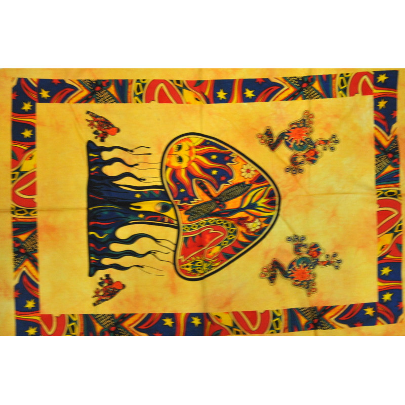 Mini tenture champignon jaune (110 cm X 70 cm)