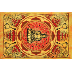 Mini tenture bouddha love flower jaune (110 cm X 70 cm)