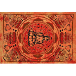 Mini tenture bouddha love flower orange (110 cm X 70 cm)