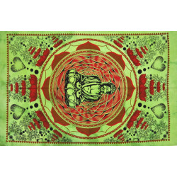 Mini tenture bouddha love flower vert (110 cm X 70 cm)