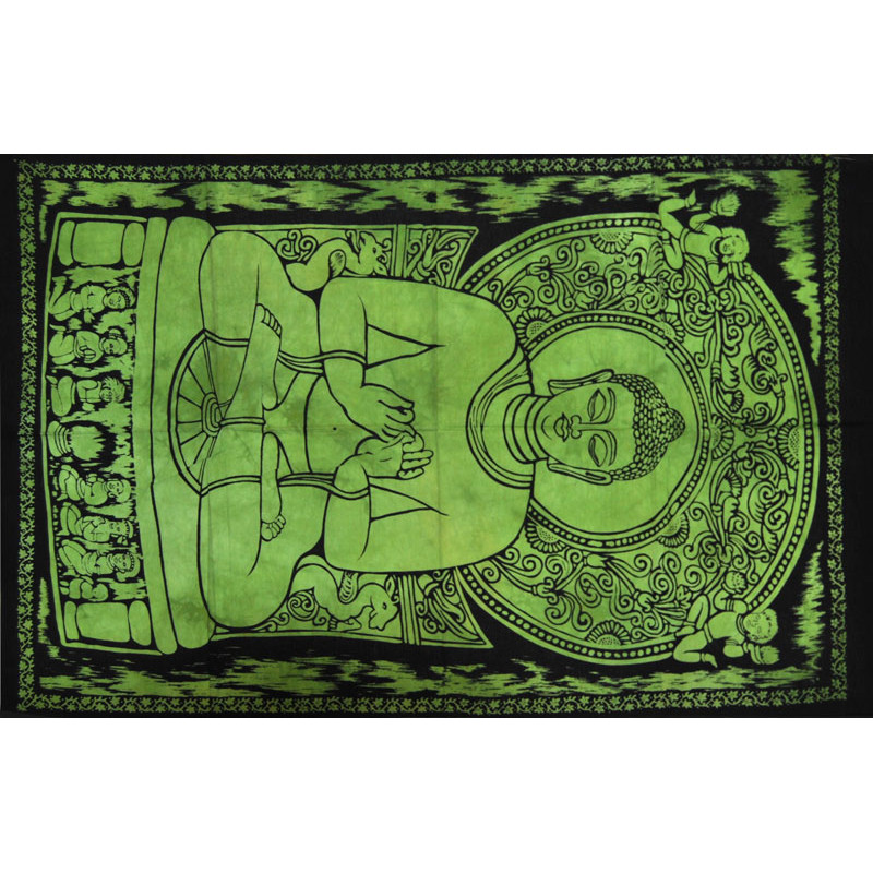 Mini tenture Bouddha vert (110 cm X 70 cm)