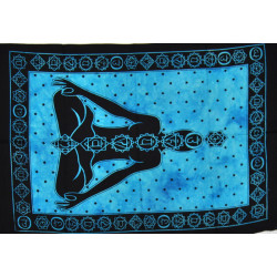 Mini tenture Bouddha 7 chakras bleu (110 cm X 70 cm)