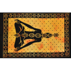 Mini tenture Bouddha 7 chakras jaune (110 cm X 70 cm)