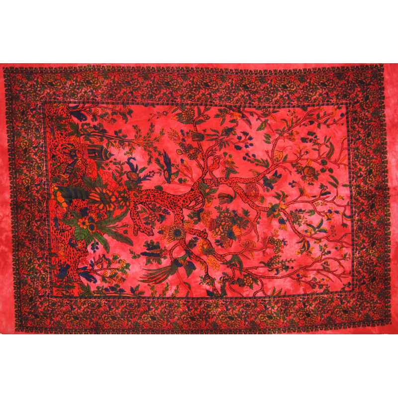 Mini tenture arbre de vie rouge (110 cm X 70 cm)