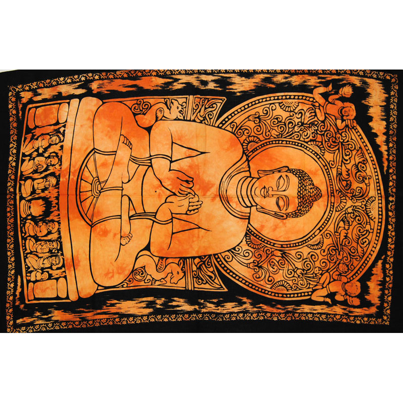 Mini tenture Bouddha orange (110 cm X 70 cm)