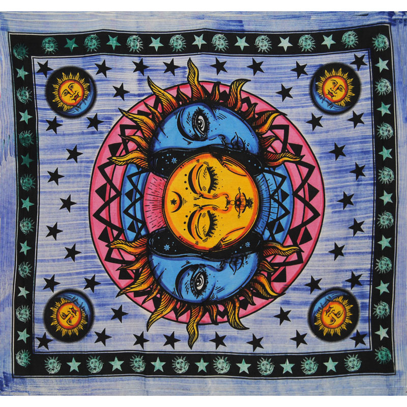 TENTURE MULTICOULEUR SOLEIL ET LUNE
