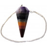 Pendule pierre 7 chakras avec chaine