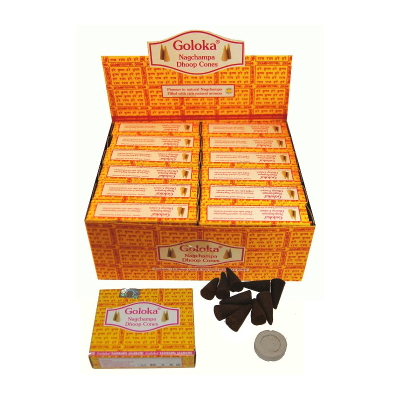 GOLOKA NAG CHAMPA CONES (12 x 10 CONES)