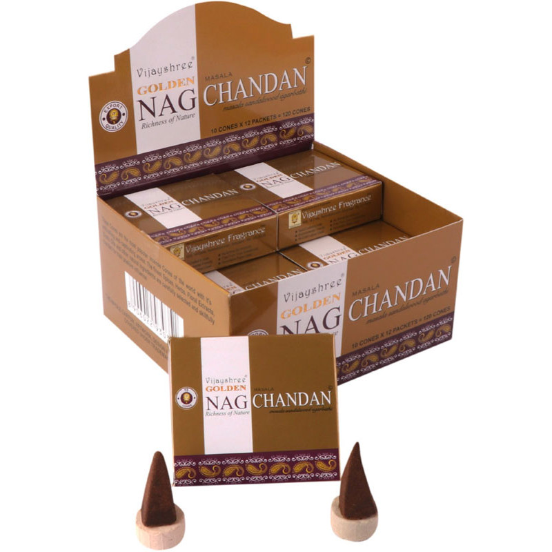 GOLDEN NAG CHANDAN CONES (12 x 10 CONES)