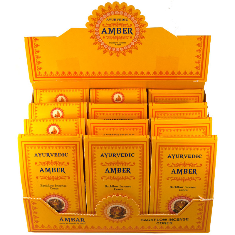 AYURVEDIC AMBER BACKFLOW CONES (12 X 10 CONES)