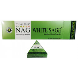 GOLDEN NAG WHITE SAGE BACKFLOW CONES (12 X 10 CONES)
