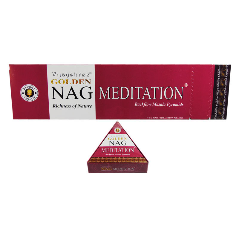 GOLDEN NAG MEDITATION BACKFLOW CONES (12 X 10 CONES)
