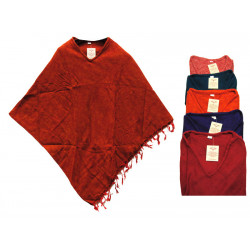 Poncho nepalais en laine col en V