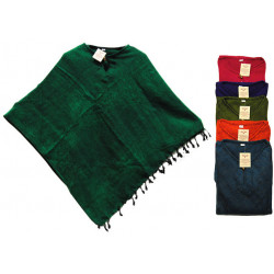 Poncho nepalais en laine col bouton