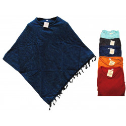 Poncho nepalais en laine col rond