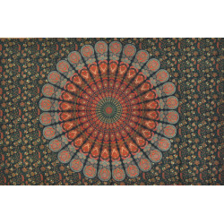SMALL BED SHEET BADMERI GREEN AND RED