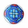 Pomos de cajón de loza azul con estampado de flores