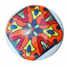 Boutons de tiroirs en faience orange motif fleur
