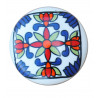 Boutons de tiroirs en faience blanc motif fleur