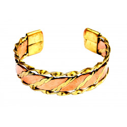 Pulsera trenzada de oro y cobre