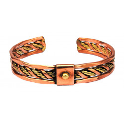 Pulsera trenzada de cobre y latón