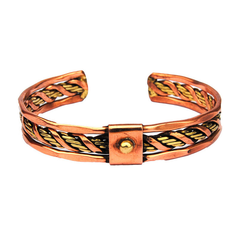 Bracelet cuivré et laiton torsadés Bracelet cuivré et laiton torsadés