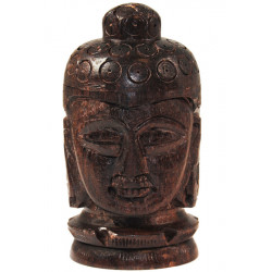 Caja grande de madera con cabeza de Buda (8 cm x 4,5 cm)