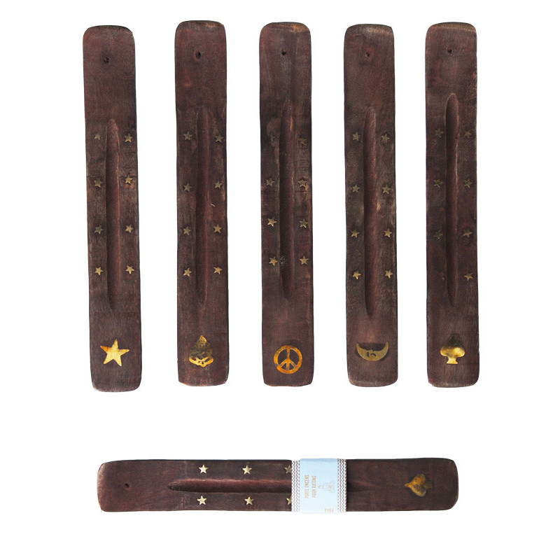 Gondole porte-encens en bois 25 cm abimés