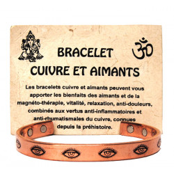 Bracelet Cuivre et Aimants motif Œil Protecteur