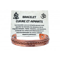 Bracelet cuivre et aimants tressé