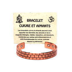 Bracelet Cuivre et Aimants effet brique