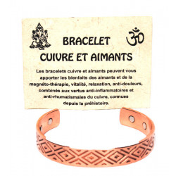 Bracelet Cuivre et Aimants motif Losange