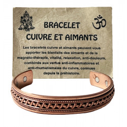 Bracelet Cuivre et Aimants motif Chaîne Torsadée
