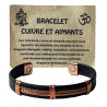 Bracelet Cuivre et Aimants cuir design tressé