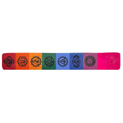 Gondole porte-encens en bois 7 chakras