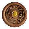 Porte encens en bois rond sculpté